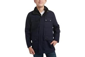 URBAN REPUBLIC Boys Wool Coat - Warm Snap Closure Dress Winter Jacket with Double Zip & Bib Insert (Sizes 4-20)