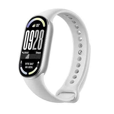 XIAOMI Mi Smart Watch Band 10, 5ATM Waterproof Fitness Step Tracker Sports Digital Smart Watch Health Band for Men Women, 1.72" AMOLED Display, 150+ Sports Modes (Glacier Silver)