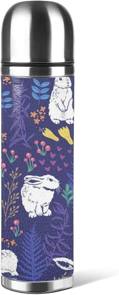 Amazon イースターウサギビンテージ動物美しいベリー水筒 真空断熱 ダブルステンレスボトル ステンレスボトル 軽量 ステンレス鋼 500ml大人 子供用 ウォーターボトル おしゃれ 保温 保冷 スポーツボトル 直飲み 大人 子供用 お洒落 かわいい 遠足 アウトドア 水筒
