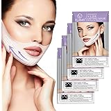ELAIMEI V Shaped Slimming Face Mask 4 Packs, Double Chin Reducer Sleeping Mask Facial Face Mask for Firming and Tightening Sk