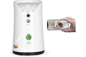 SKYMEE Petalk AI Dog Camera Automatic Treat Dispenser, 5GhzWiFi Full HD Pet Camera -Room View,Night Vision,Two Way Audio for Dogs and Cats,Compatible with Alexa