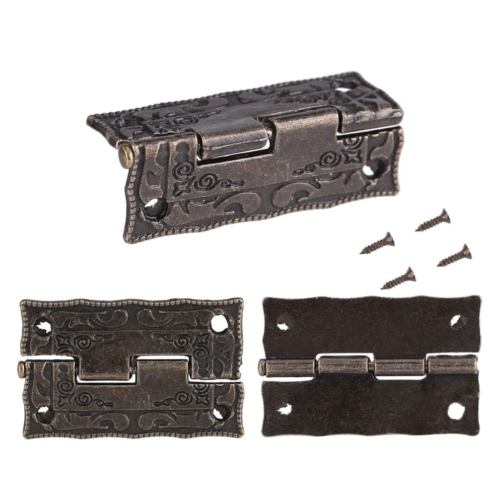 Nikou Hinges - 10Pcs Spring Hinge 0°-270° Antique Bronze Case Hinges Cabinet Jewelry Box Hinges Door Furniture Wood Case