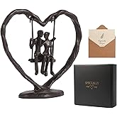 Iron Anniversary Wedding Gifts for Wife/Her/Him/Husband,Wedding Gifts for Couples,Birthday/Valentine's Day/6th Anniversary Keepsake,Handcrafted Iron Couple Statue Decor,Heart Sculpture/Figurine