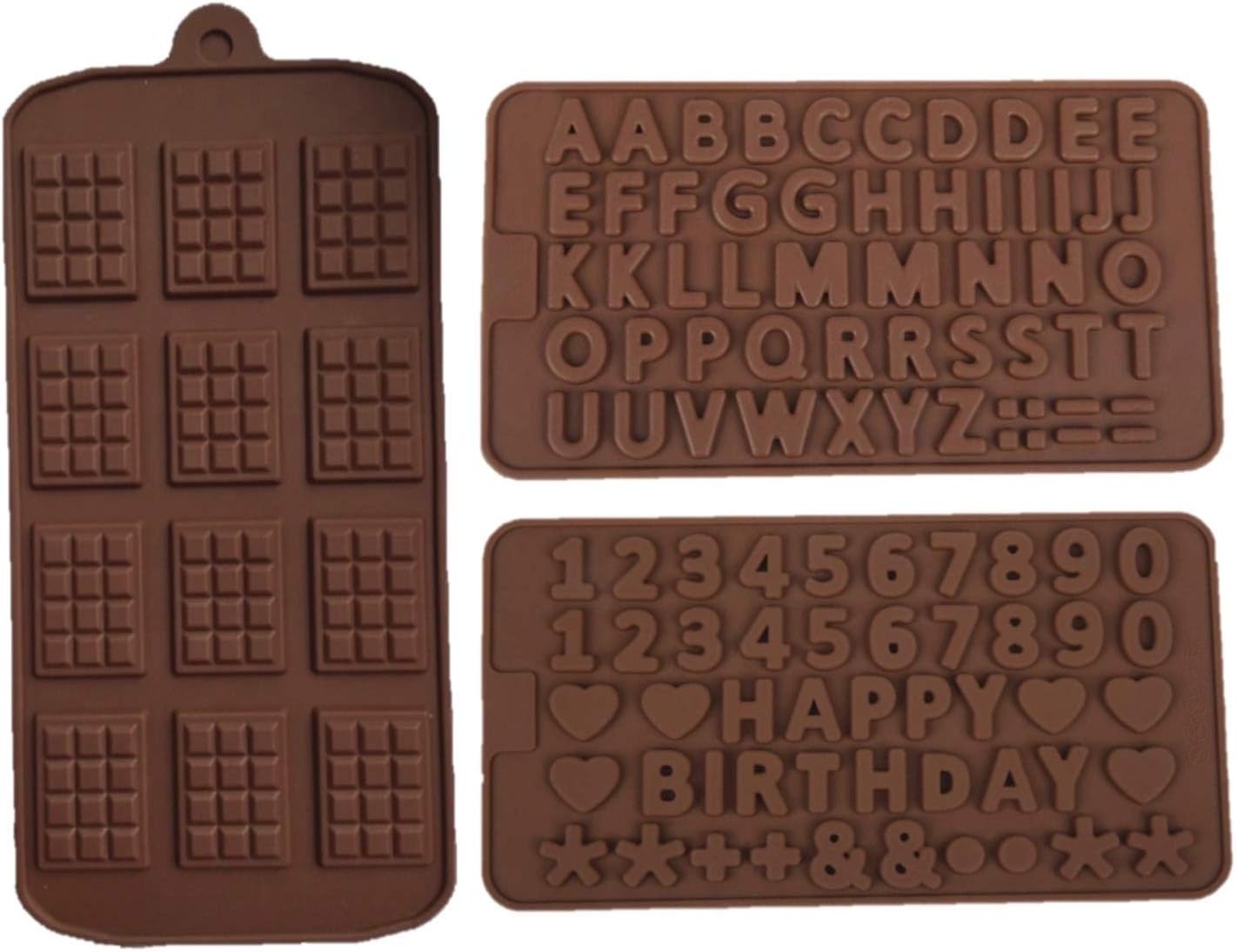 3 Pack of Chocolate Letter Molds For Cake Decorations