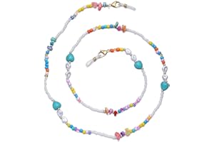 GINTEI Glasses Chain for Women Crystal Beaded Eyeglasses Holders Around Neck for Sunglasses Glasses Eyeglass Chain