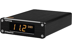 FANMUSIC Topping D10 Balanced USB DAC ES9038Q2M XMOS XU208 PCM384kHz DSD256 HiFi DAC Decoder (Black)