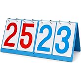 TTeebmi Scoreboard Score Keeper Flip Flipper, Waterproof Plastic Cards, Premium Manual Score Board for Cornhole, Basketball, Volleyball, Table Tennis and Multi-Sport Games