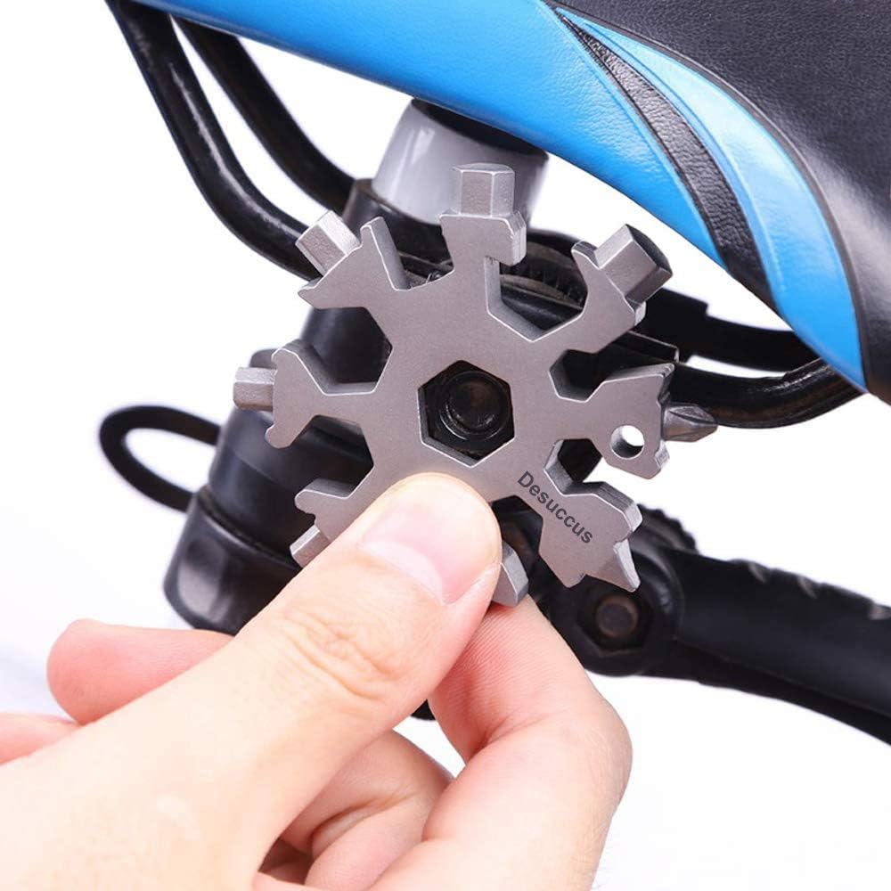 Desuccus 18-in-1 Snowflake Multi Tool, Stainless Steel Snowflake Bottle Opener/Flat Phillips Screwdriver Kit/Wrench, Durable and Portable to Take, Great Christmas gift(Standard, Stainless Steel) - - 