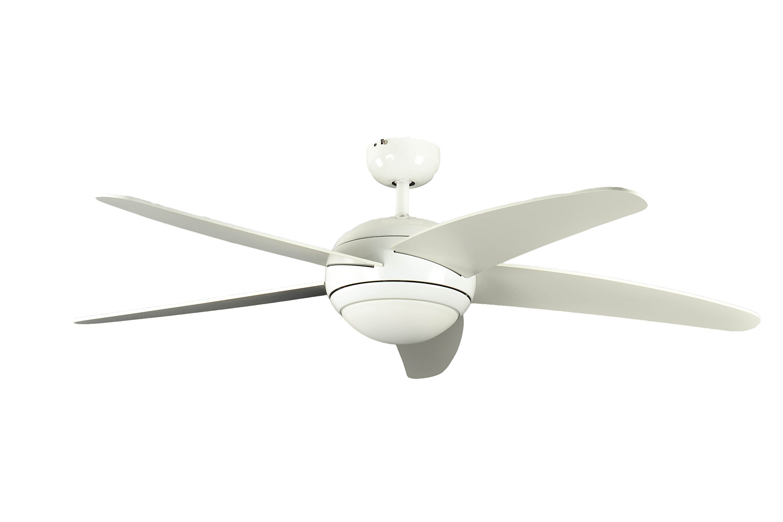 Ceiling Fan Melton White 52 inch with Light and Remote Control Blades White