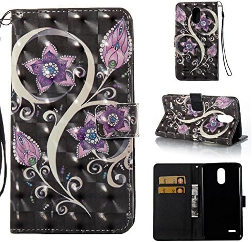Lg Stylo 3 Case,Kickstand Wallet Cover with Inner Soft Bumper Shock Proof Full Protective Cover with Credit Card Holder Creative Birthday Gift for Lg Stylo 3/Lg Stylus 3/Ls777-Purple