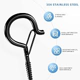 Esteopt Screw-in Hooks Q-Hanger Hooks 8pcs Black for Outdoor String Lights view 5