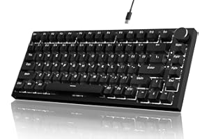 ATTACK SHARK x AJAZZ AK820 Teclado mecânico para jogos com fio 75% com botão CNC,ANSI,junta,5 espumas de absorção de som,interruptor vermelho hot-swap,retroiluminação branca,para PC MAC(Preto)