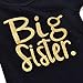 Baby Girls Clothes Letters“Big Sister”Printed Romper Tops+Floral Striped Pants+Hat Outfits Set (Black, 2-3T)