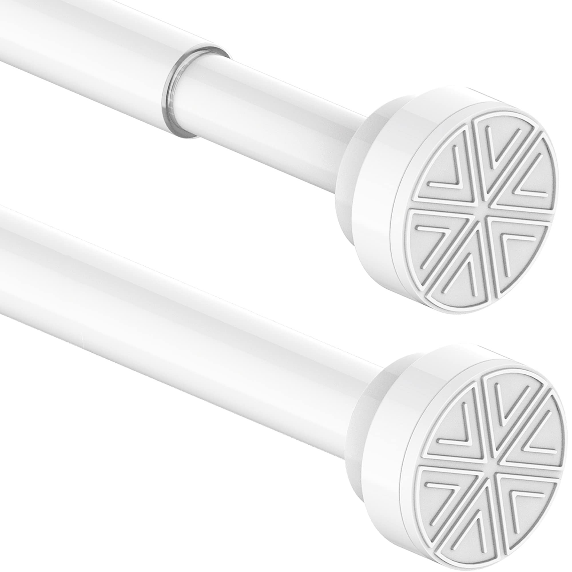 Shower Curtain Pole Extendable Tension Rod Curtain Poles No Drilling Shower Curtain Rail Extendable Pole for Bathroom, Window, Door, Closet, 135-200cm White(Diameter 25 mm)