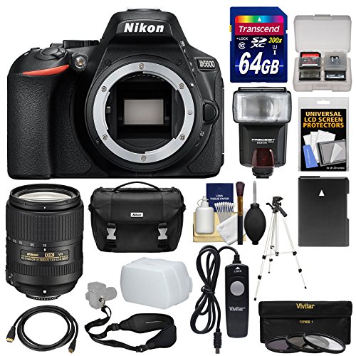 Nikon-D5600-Wi-Fi-Digital-SLR-Camera-Body-with-18-300mm-VR-Lens-64GB-Card-Case-Flash-Battery-Tripod-Kit