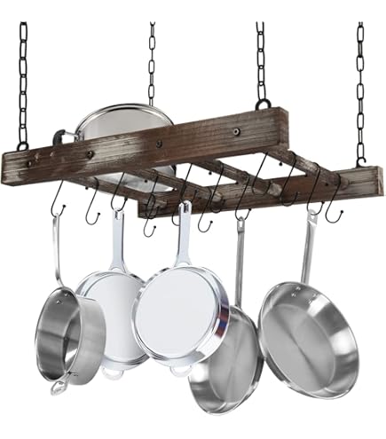 Amazon.com: Pot Rack Kitchen Wine Rack Ceiling Mount | Pan