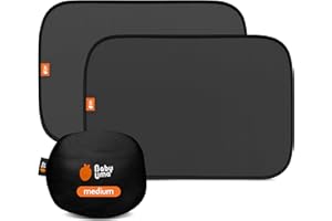 Baby Uma Car Window Shades (2 Pack) - 14.2″ x 21.3″, UPF 50+ Car Window Covers, 99% UVB + 94% UVA Protection, Static Cling Sun Shade with Travel Bag (Medium)