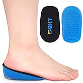 SQHT's Height Increase Insoles - Gel Shoe Heel Lift Inserts & Pads, Achilles Tendon Cushion Cups for Men and Women (Large (1.4" Height)) Blue&Black