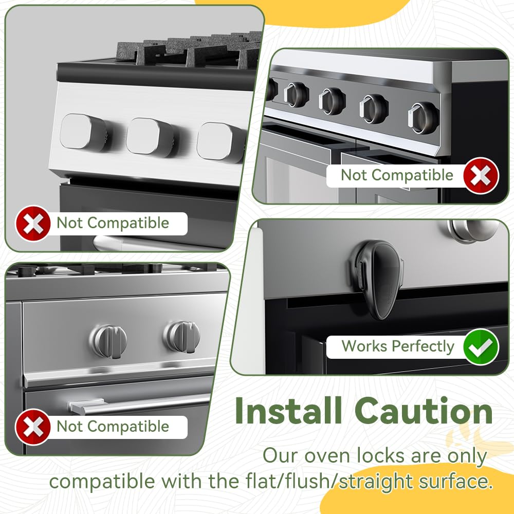 SAFELON 1 Pcs Child Safety Oven Lock, Kitchen Safety Oven Door Lock for Babies & Toddlers (Black)