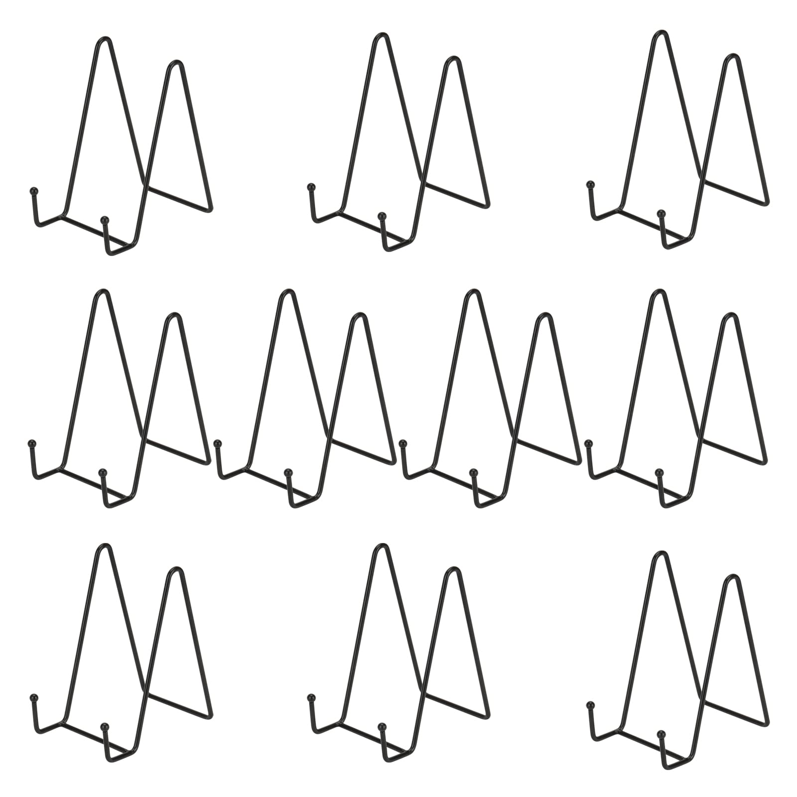 JAPCHET 10 Pack 6 Inch Plate Display Stand, Black Metal Frame Holder Stand, Easel Holder for Plate, Dish Photo, Paintings