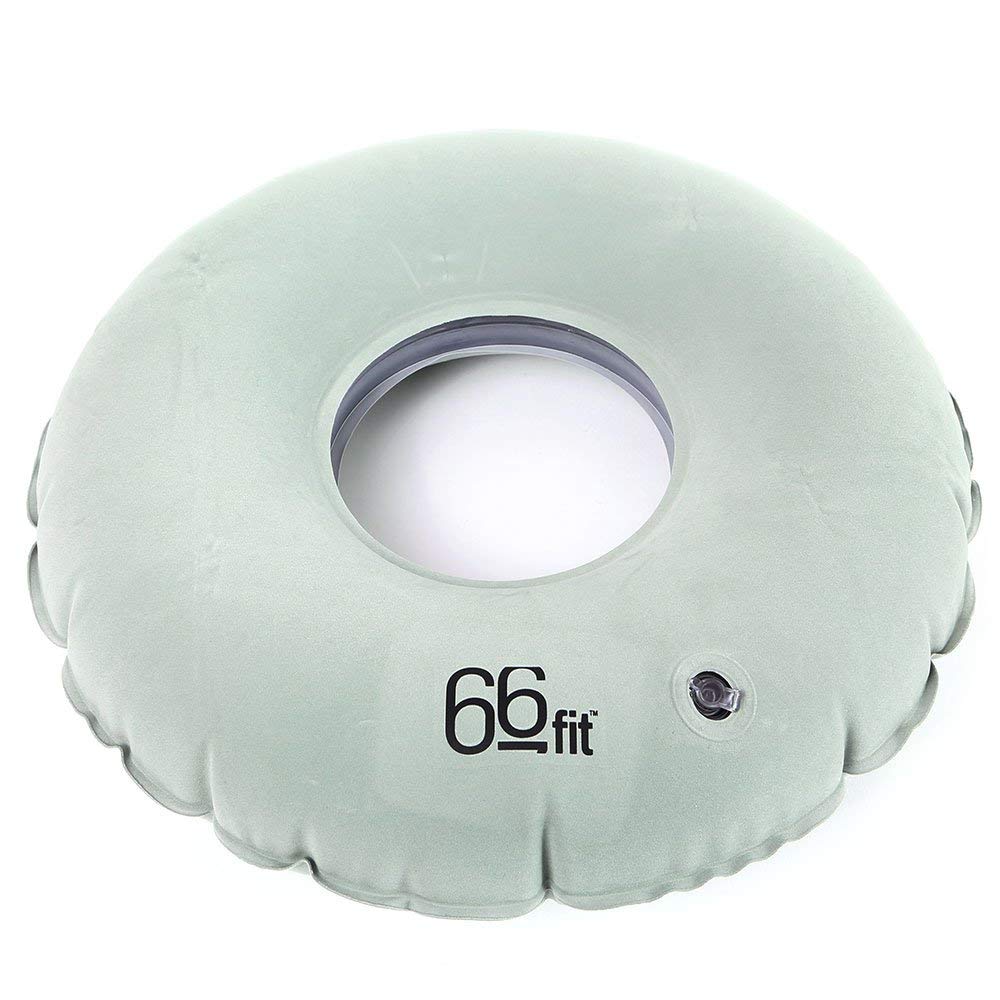 66fit Inflatable Ring Cushion 46cm - Pressure Relief Hemorrhoid Tailbone Donut For Office Chair Cushions, Wheelchair, Back Pain Coccyx Cushion, Grey