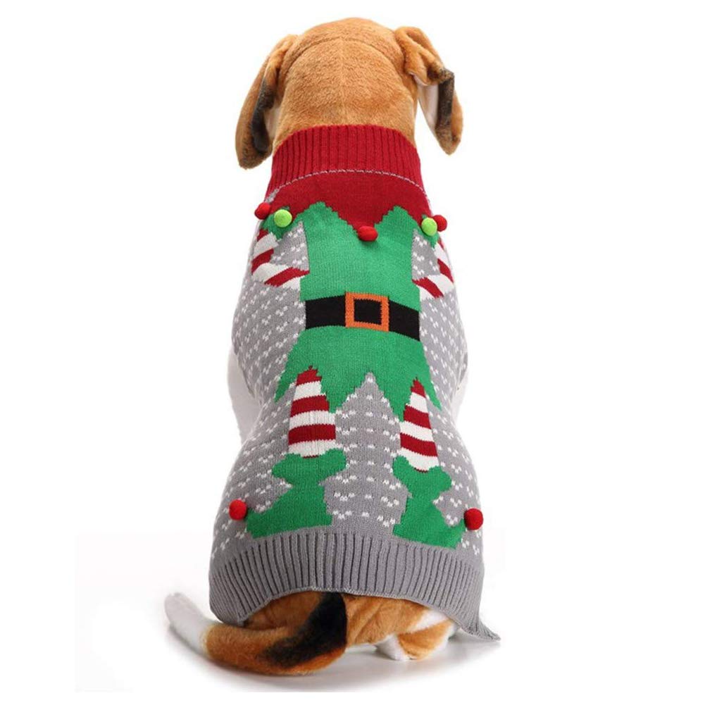 DELIFUR Ugly Clown Elf Pet Christmas Holiday Party Winter Sweater Jumper for Dog and Cat (Clown, S)