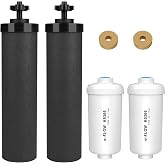Water Filter Replacement for Berkey&reg;, 2 Black Carbon Filters and 2 Fluoride Filters Compatible with Berkey&reg; Gravity Water Filter System