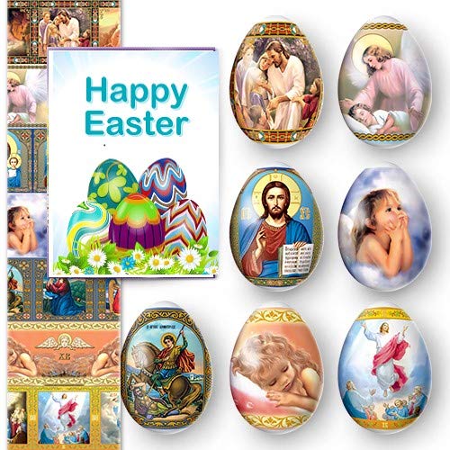 Lot of 2 * 7 Easter Egg Decoration Thermo Heat Shrink Sleeve Wraps Pysanka for 14 Easter Eggs