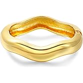 Joya Love Gold Bangle Bracelets For Women Twisted Statement Thick Gold Plated Bangle Irregular Shaped Elegant Bracelet For Women