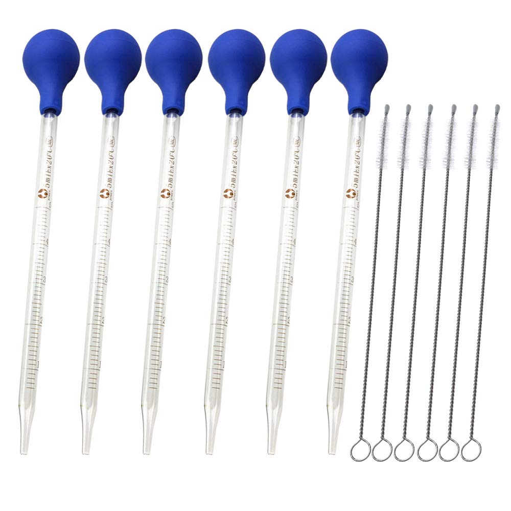 RAYNAG 6 Pieces Glass Pipettes 5ml Glass Graduated Droppers with