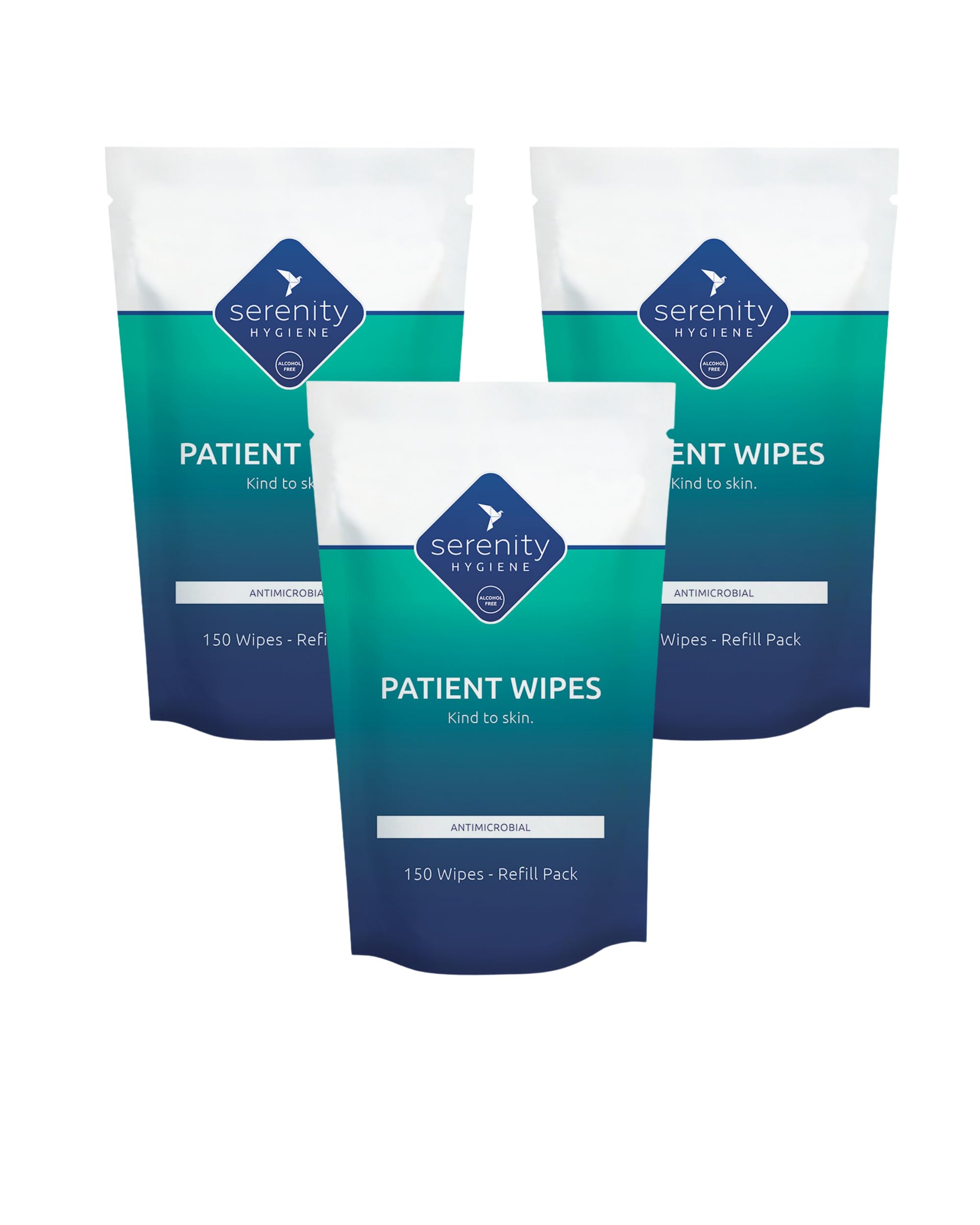 Sanitising Patient Wipes - Skin Safe Cleansing Wipes for hands, body areas, sanitising of surfaces and medical equipment Refill Pack of 3