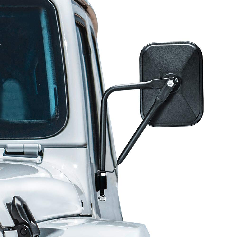 CALBEAU Jeep Mirrors, A Pair of Square Adventure Side View Mirrors For