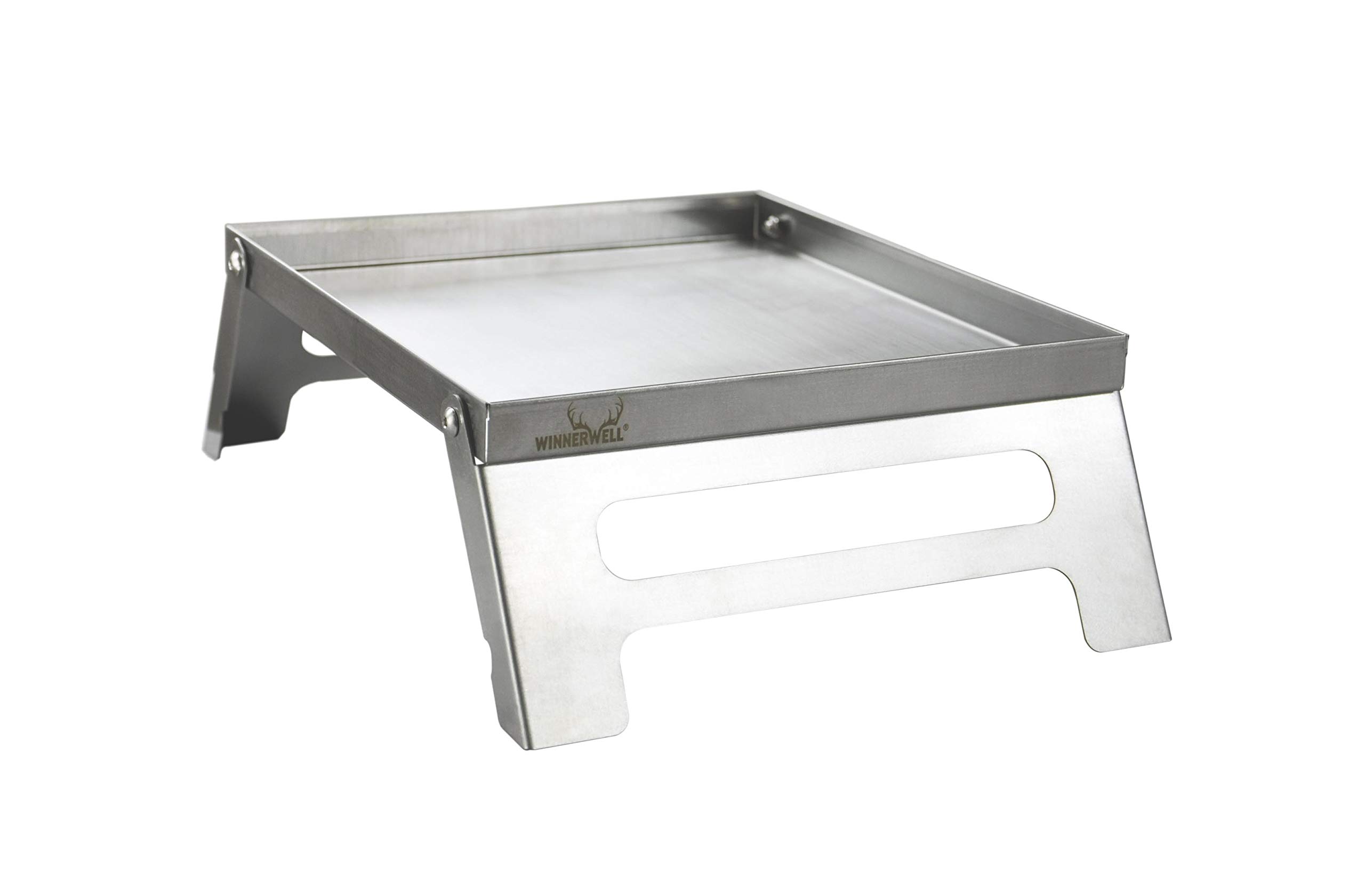 Winnerwell Accessory Table for Flatfold Fire Pit - Small | Portable Stainless Steel Accessory Table for Fire Pan and Camping
