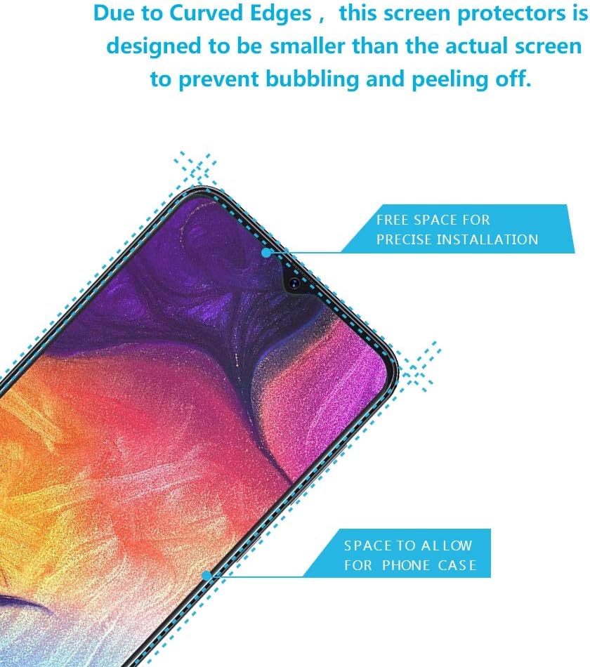 Didisky [4 Pack Tempered Glass Screen Protector for Samsung Galaxy A50 2019, Anti Scratch, 9H Hardness, No Bubbles - Image 3