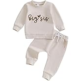 Amnnchya Toddler Infant Baby Girl Fall Winter Clothes Big Sister Little Sister Matching Outfits Sweatshirt Pants Set
