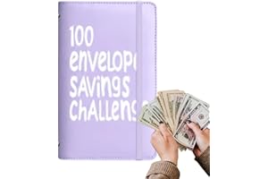 100 Envelopes Money Saving Challenge Binder, 100 Envelopem Budget Plannm A5 Money Saving Wallet Budget for Men Adults Home Wo