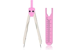Thinp EKG Calipers ECG Caliper Measuring Tool with Ruler Black Caliper Divider for Nurse or Doctor Measuring Electrocardiographs (Pink)