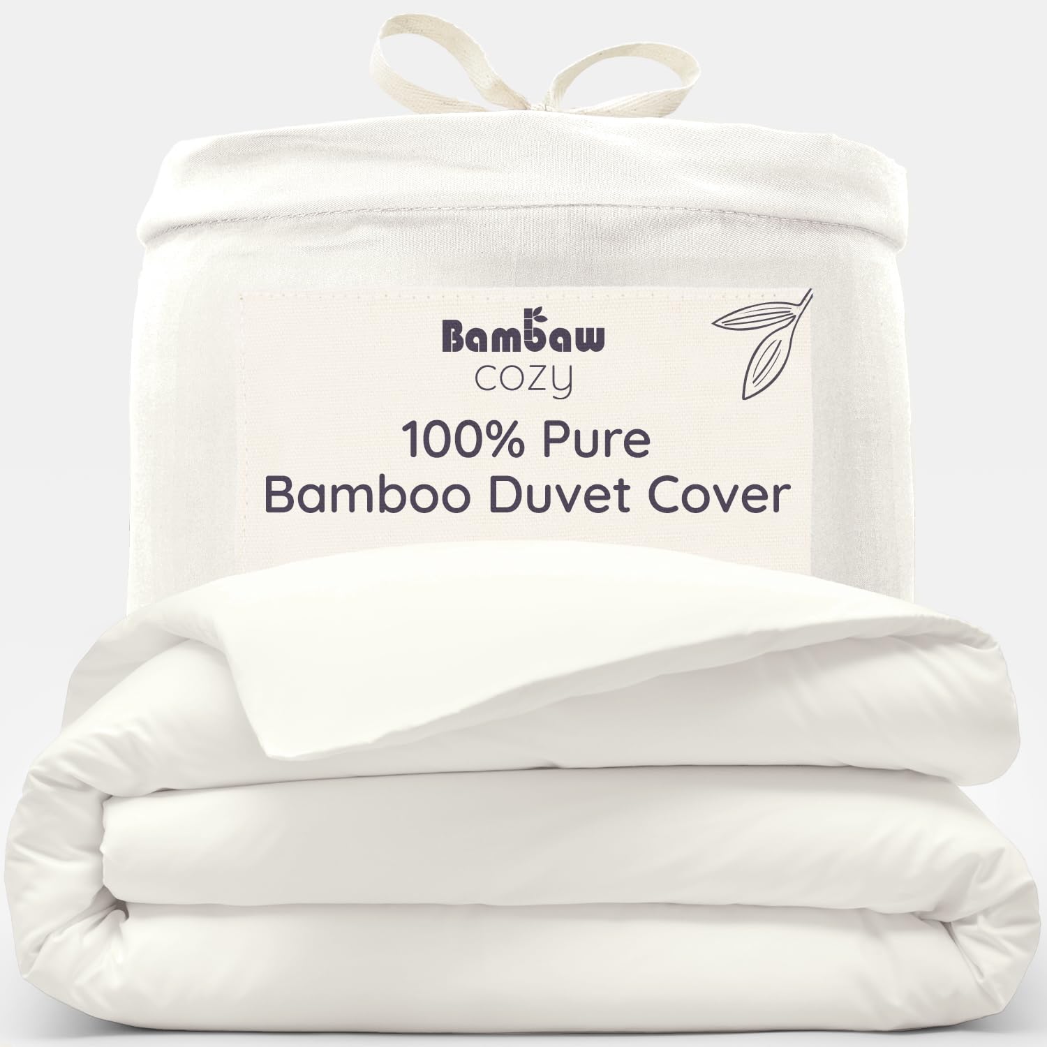 Bambaw King Size Bamboo Duvet Cover, 240x220 cm, Anti Allergy Bedding, Bamboo Sheets King Size, Mite-Resistant Cooling Sheet, Skin-Friendly Cold Sheets for Sleeping, Soft Summer Duvet Cover (Ivory)