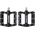 UPANBIKE Bike Pedals 3 Sealed Bearing Pedals 9/16" Spindle Nylon Fiber (Polyamide) Flat Platform for MTB Mountain Bike Road Bicycle