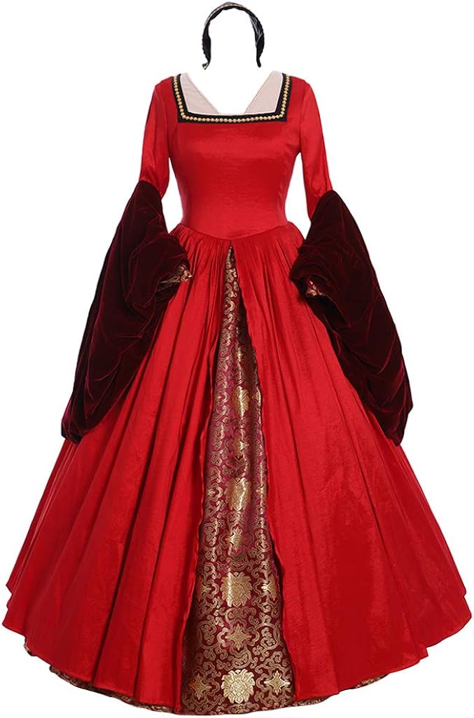 red victorian gown