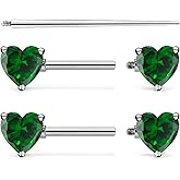 Pnsgisr F136 Titanium Internally Threaded 14G Nipple Piercing Jewelry Rings 14 Gauge 14mm Bars Cute Multicolor Heart Diamond Barbells for Women