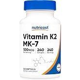 Nutricost Vitamin K2 MK-7 100 mcg, 240 Softgels, Gluten Free, GMO-Free | MK7