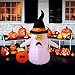 YUNLIGHTS 4 Foot Halloween Inflatable Ghost, Lighted Blow Up Ghost with Jack-O-Lantern Pumpkin Witch Hat for Indoor Outdoor Yard Lawn Art Halloween Decoration