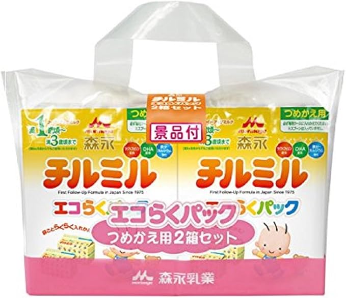 Amazon 森永 フォローアップミルク チルミル エコらくパック つめかえ用 1600g 400g 2袋 2箱 景品付き 入れかえタイプの粉ミルク 満1歳頃から3歳頃 チルミル 食品 飲料 お酒 通販
