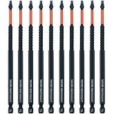 AUTOTOOLHOME 10 Pack #2 Square Driver Bits, 6-Inch Impact SQ2 Bits | Long-reach SQ2 Impact Driver Bits with Torsion Zones and Precision Tips for Pocket Hole Jigs
