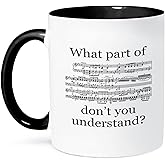 3dRose The Musician’s Music Two Tone Ceramic Mug, 1 Count (Pack of 1), Black/White