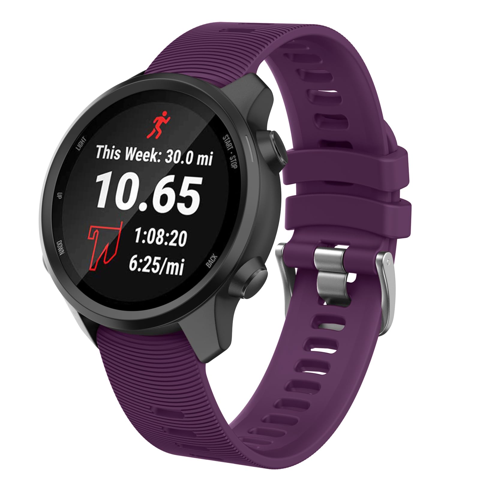 ISABAKE Silicone Strap for Garmin Forerunner 245/645 Music Band, 20mm Replacement Watch Band for Vivoactive 3, Vivomove HR