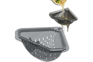 Magnetic Triangle Drain Basket, 17x17x9.5cm Corner Sink Strainer, Triangular Draining & Storage Sink Corner Rack, Space Savin