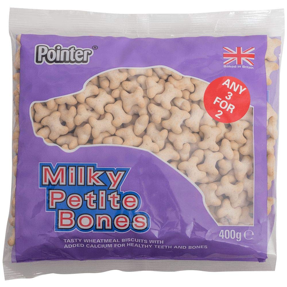 Fold Hill Foods 6 x Pointer Milky Petite Bones 400g, clear
