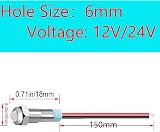 RUNCCI-YUN 10x 6mm 12-24V Waterproof LED Metal Indicator Light Panel Mount Dash view 2